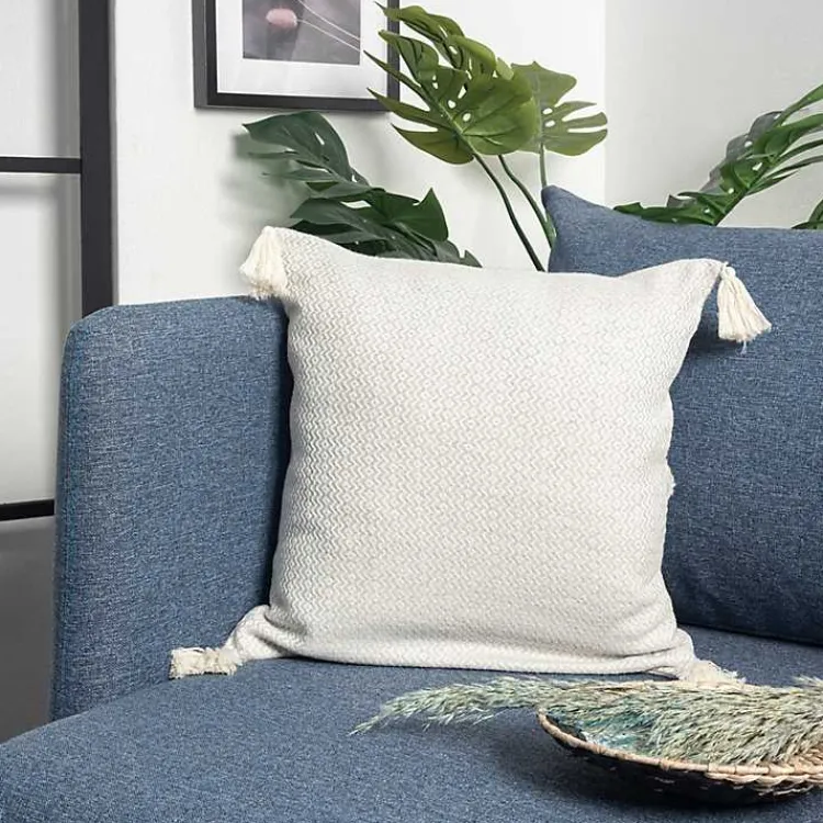 Pillows>Kirklands Home Harbor Chevron Organic Cotton Throw Pillow Gray