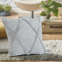 Pillows>Kirklands Home Harbor Tufted Diamond Pillow, 18 in. Gray