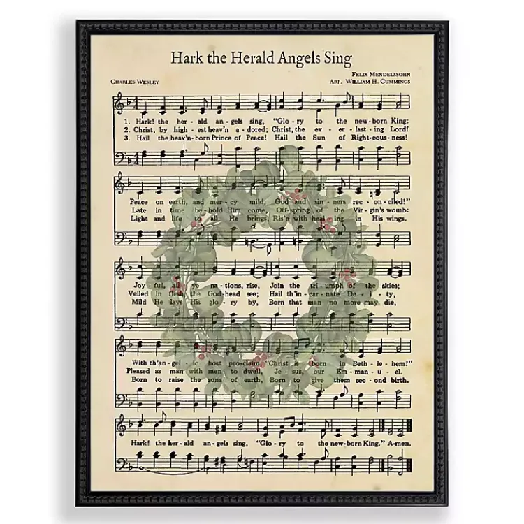 Christmas Art & Wall Decor>Kirklands Home Hark the Herald Hymn Framed Christmas Art Print