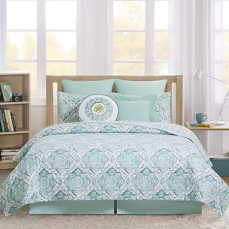 Kirklands Home Harlen Mosaic 3-pc. Full/Queen Quilt Set Blue New