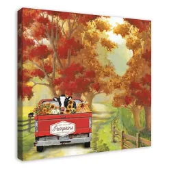 Fall>Kirklands Home Harvest Cow Ride Canvas Art Print
