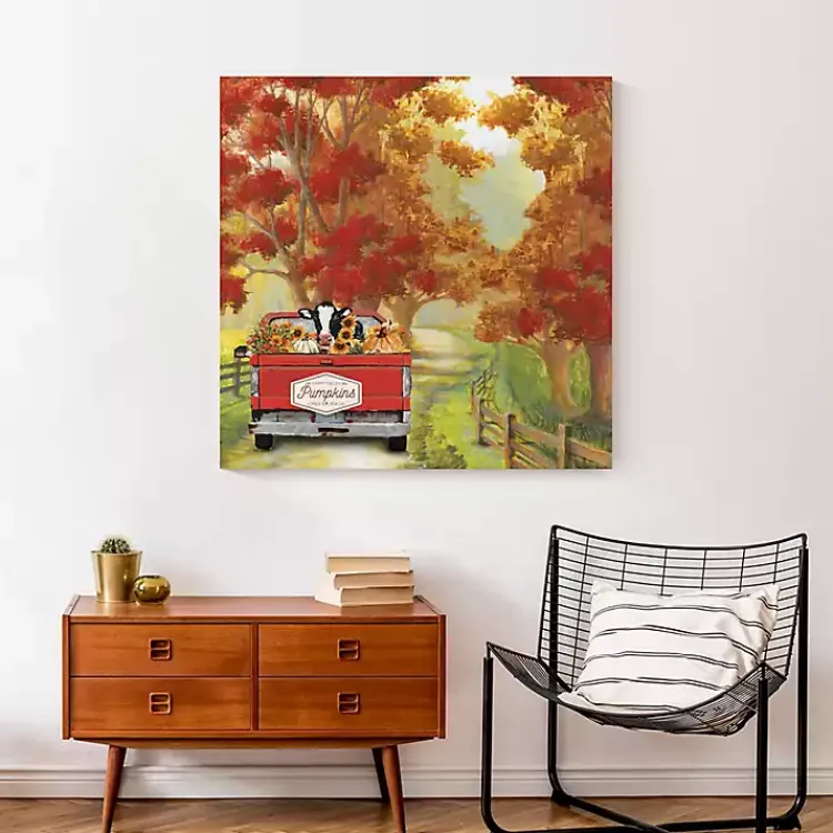 Fall>Kirklands Home Harvest Cow Ride Canvas Art Print
