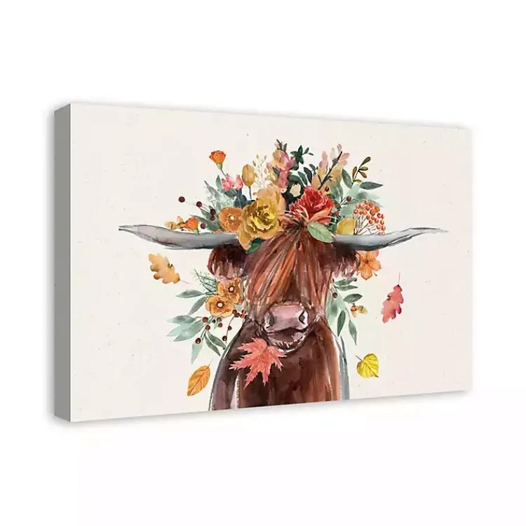 Fall>Kirklands Home Harvest Highland Cow Canvas Art Print