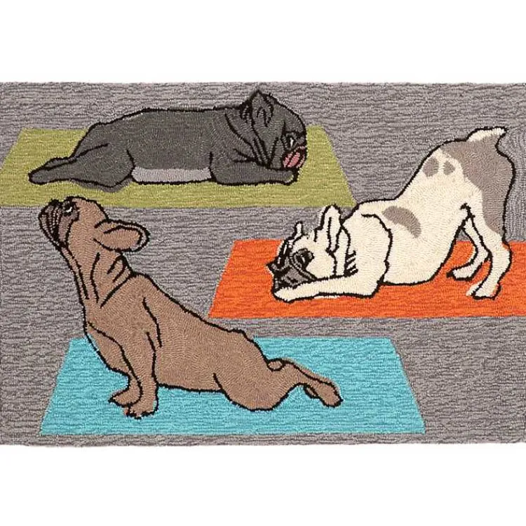 Kirklands Home Hatha Pups Outdoor Mat Multi Hot