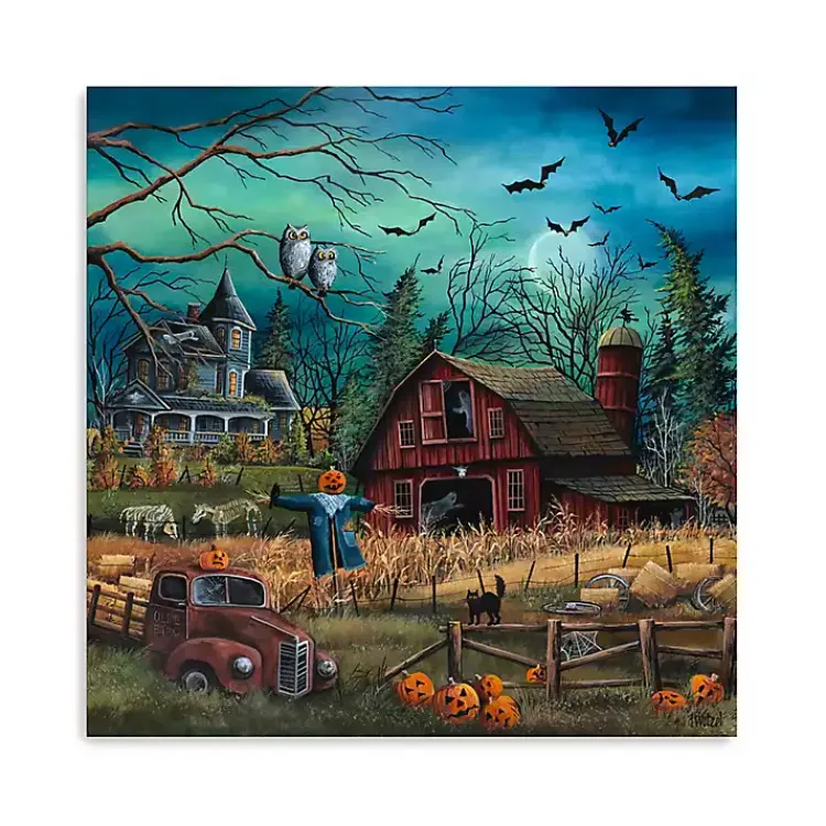 Halloween>Kirklands Home Haunted Farm Canvas Art Print, 20x20