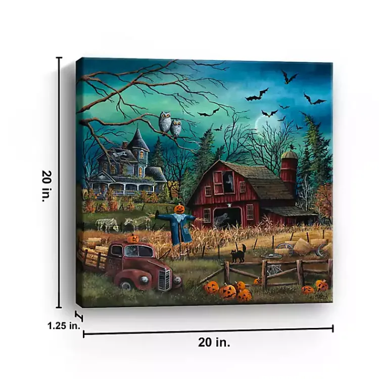 Halloween>Kirklands Home Haunted Farm Canvas Art Print, 20x20