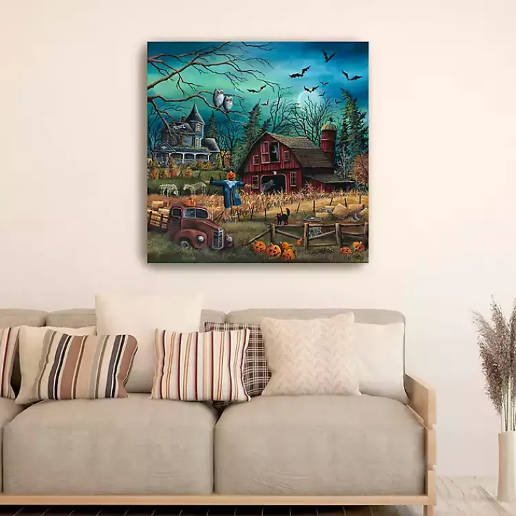 Halloween>Kirklands Home Haunted Farm Canvas Art Print, 40x40