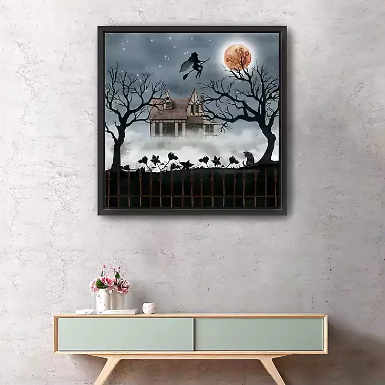 Halloween>Kirklands Home Haunted House Flying Canvas Wall Art