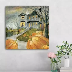 Halloween>Kirklands Home Haunted House Halloween Wall Plaque