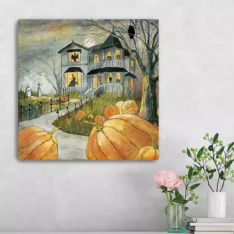 Halloween>Kirklands Home Haunted House Halloween Wall Plaque