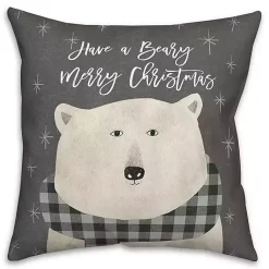Christmas Pillows>Kirklands Home Have a Beary Merry Christmas Pillow Gray