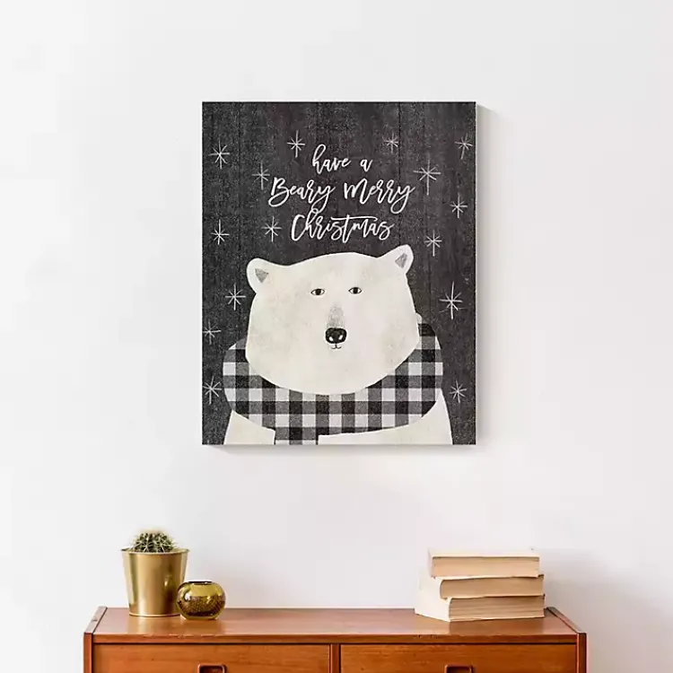 Christmas Art & Wall Decor>Kirklands Home Have a Beary Merry Christmas Canvas Art Print