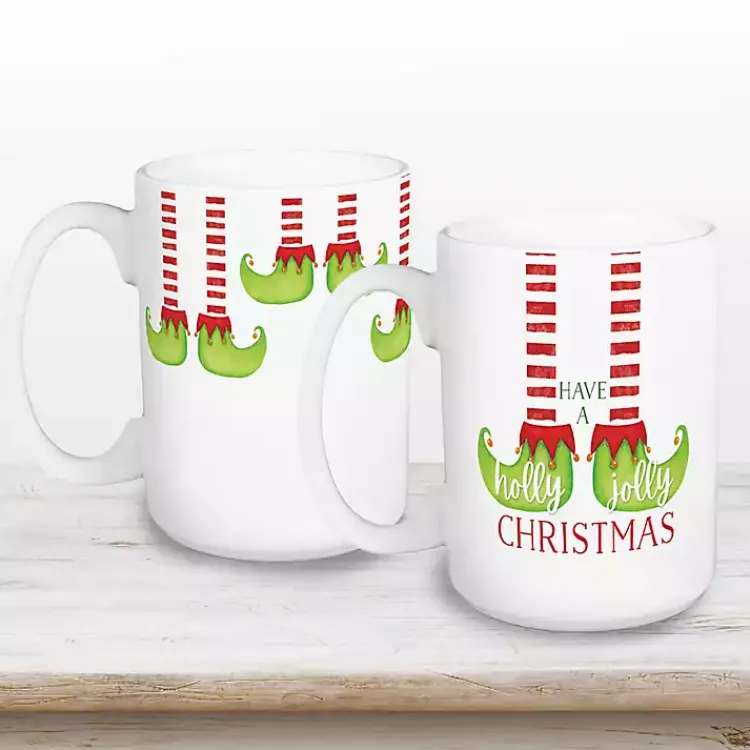Christmas Dining & Entertaining>Kirklands Home Have a Holly Jolly Christmas Elf Mugs, Set of 2