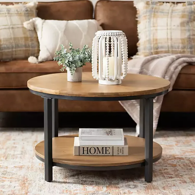Kirklands Home Hayden Wood and Gunmetal Coffee Table Hot