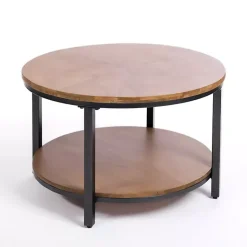 Kirklands Home Hayden Wood and Gunmetal Coffee Table Hot