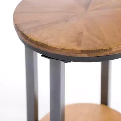 Kirklands Home Hayden Wood and Gunmetal Accent Table Hot