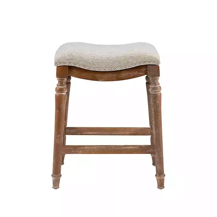 Kirklands Home Hazelnut Upholstered Curved Seat Counter Stool Gray Online