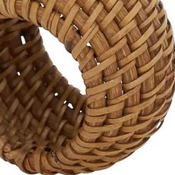 Kirklands Home Hazelnut Woven Rat Napkin Rings, Set of 4 Tan Discount