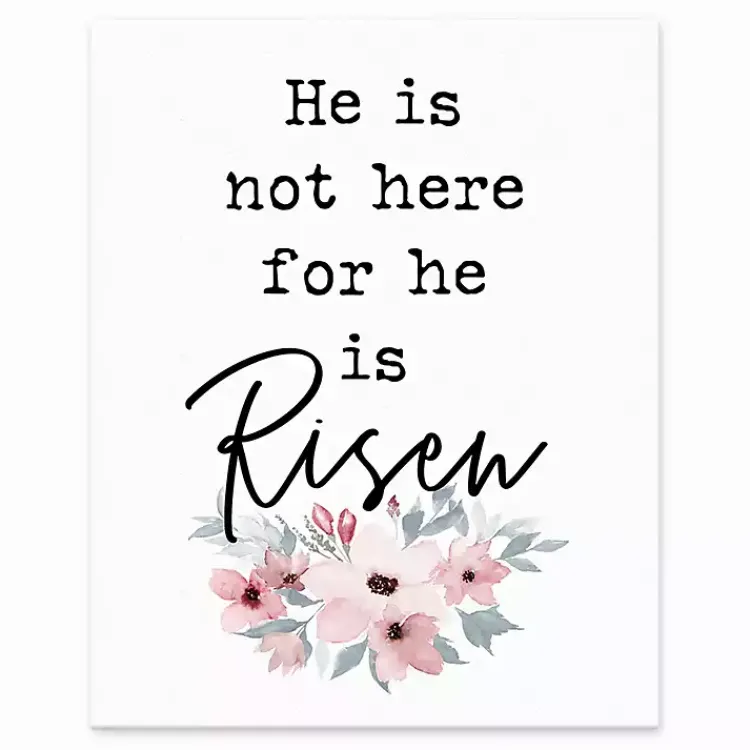 Easter Decorations>Kirklands Home He is Risen Floral Easel Back Canvas