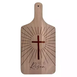 Easter Decorations>Kirklands Home He is Risen Walnut Cutting Board Brown