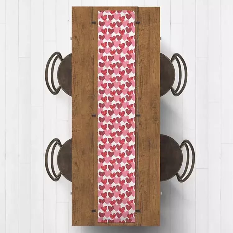 Valentines Day Decorations>Kirklands Home Heart Pattern Cotton Twill Valentine's Runner