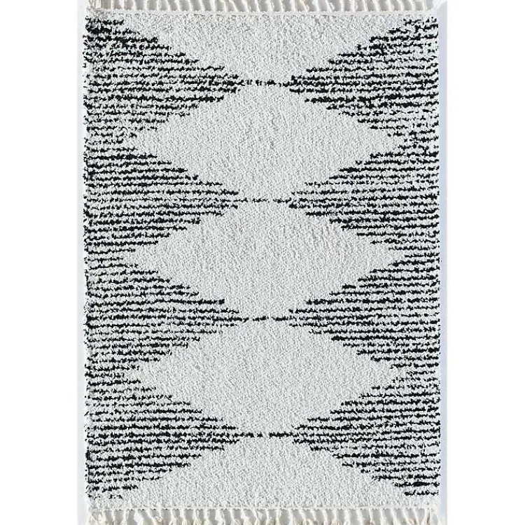 Kirklands Home Heath Black and White Moon Area Rug, 8x10