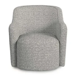 Kirklands Home Heather Boucle Swivel Barrel Accent Chair Gray Clearance