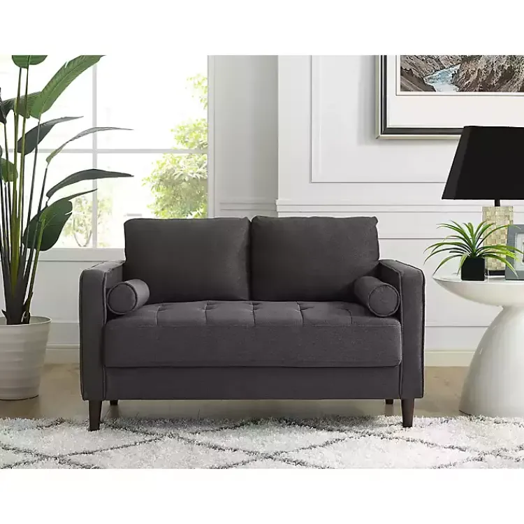 Kirklands Home Heather Chelsea Modern Loveseat Gray Hot
