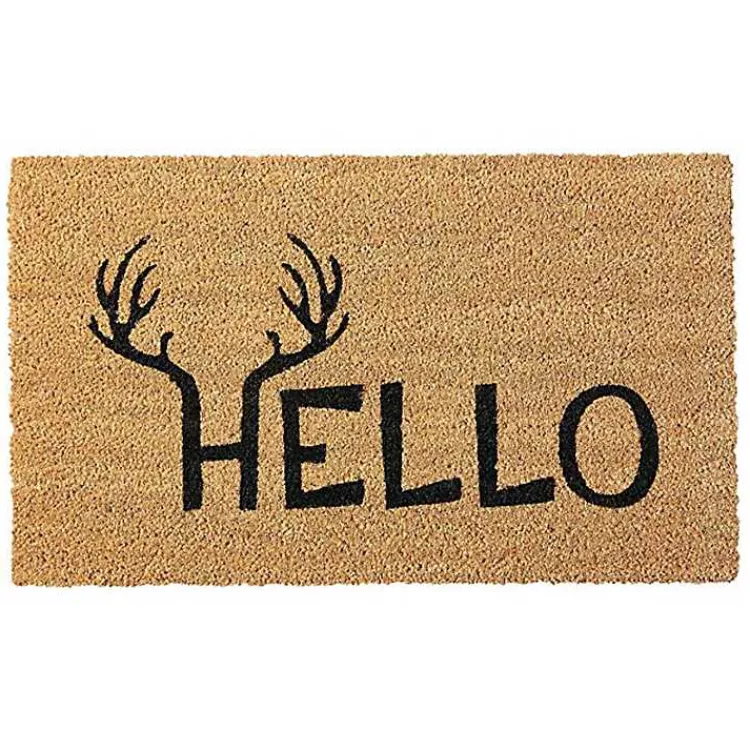 Kirklands Home Hello Antlers Doormat Brown Discount