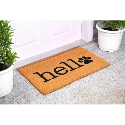 Kirklands Home Hello Black Paw Print Doormat Hot