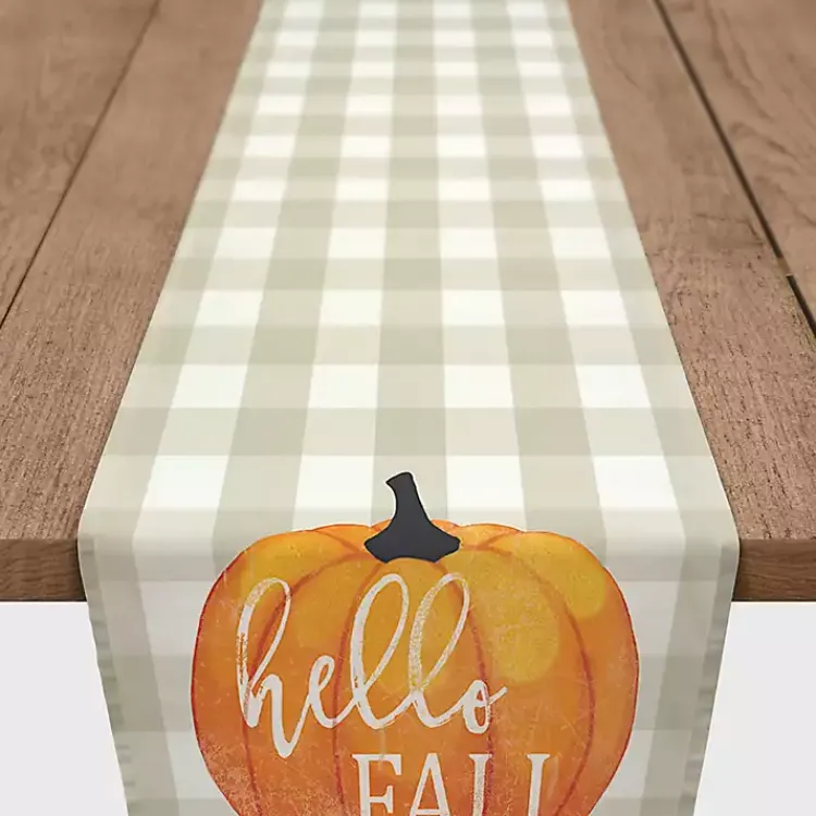 Kirklands Home Hello Fall Buffalo Check Table Runner Clearance