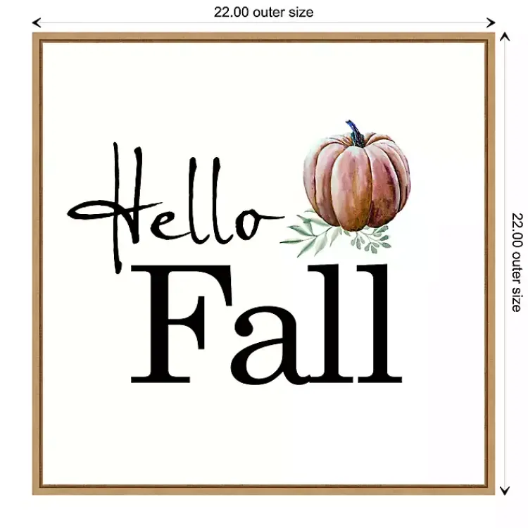 Fall>Kirklands Home Hello Fall Pumpkin Typography Framed Wall Art