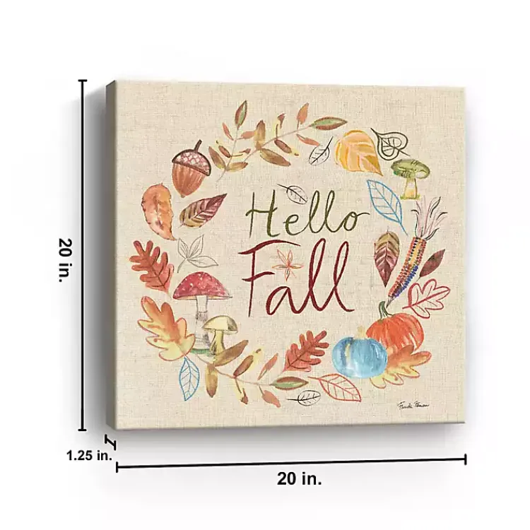 Fall>Kirklands Home Hello Fall Wreath Canvas Art Print