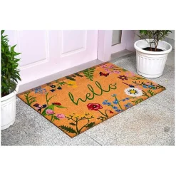 Kirklands Home Hello Wildflower Doormat Clearance