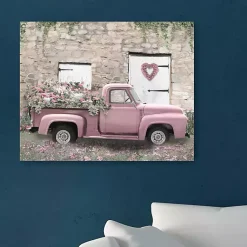 Valentines Day Decorations>Kirklands Home Hideaway Pink Truck Canvas Art Print