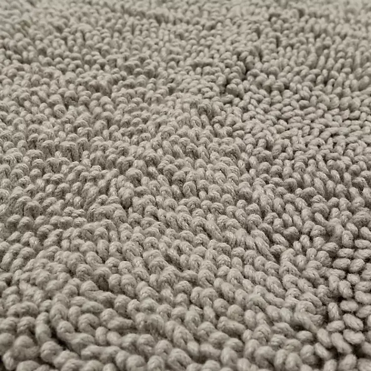 Kirklands Home High Pile Silver Cotton Non-Skid Classic Bath Mat Gray New