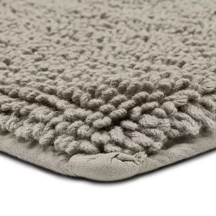 Kirklands Home High Pile Silver Cotton Non-Skid Classic Bath Mat Gray New