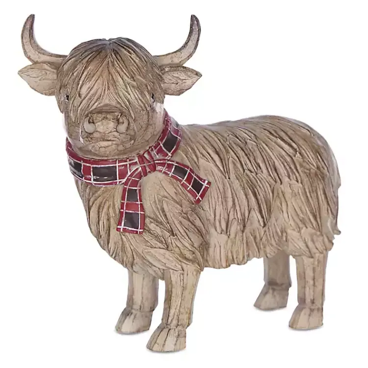 Christmas Decorations>Kirklands Home Highland Cow Christmas Figurines, Set of 2 Brown