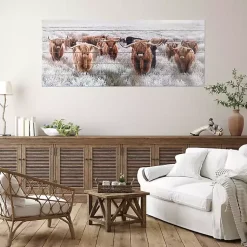 Kirklands Home Highland Herd Wood Art Print, 45x19 in. Discount