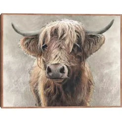 Kirklands Home Highland Portrait Framed Canvas Art Print Brown New