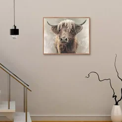 Kirklands Home Highland Portrait Framed Canvas Art Print Brown New