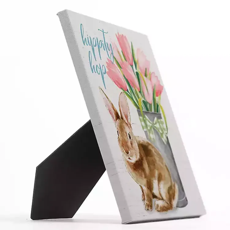 Easter Decorations>Kirklands Home Hippity Hop Rabbit Tabletop Canvas Art Print