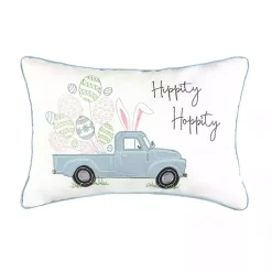 Easter Decorations>Kirklands Home Hippity Hoppity Blue Truck Accent Pillow