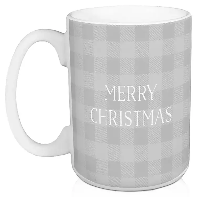 Christmas Dining & Entertaining>Kirklands Home Ho Ho Ho Santa Checkered Christmas Mugs, Set of 2