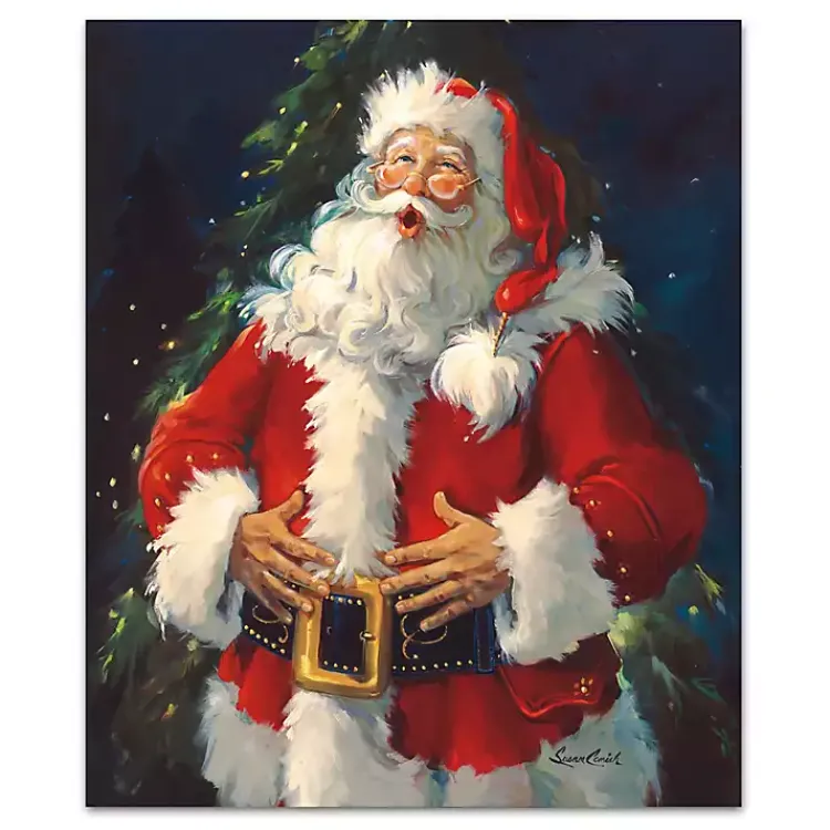 Christmas Art & Wall Decor>Kirklands Home Ho Ho Ho Santa Claus Canvas Art Print