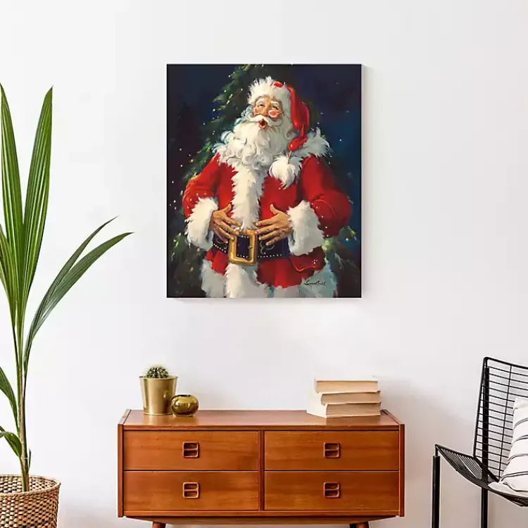 Christmas Art & Wall Decor>Kirklands Home Ho Ho Ho Santa Claus Canvas Art Print
