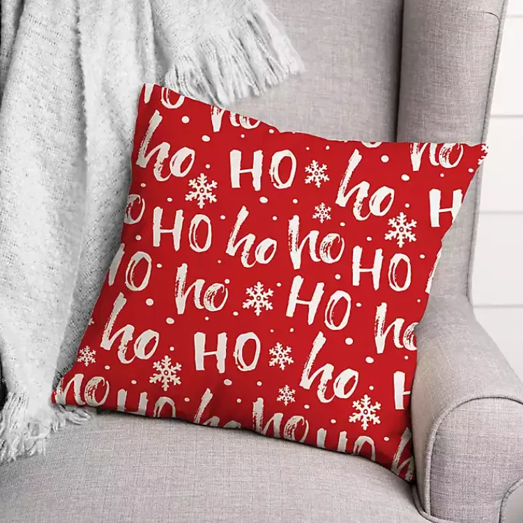 Christmas Pillows>Kirklands Home Ho Ho Ho Snowflake Throw Pillow