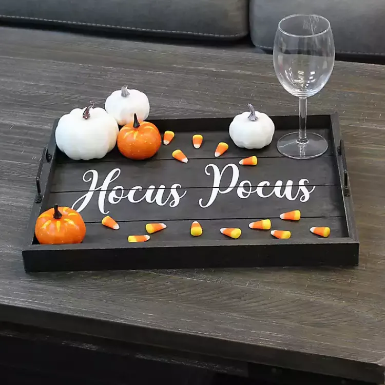 Halloween>Kirklands Home Hocus Pocus Wood Tray Black