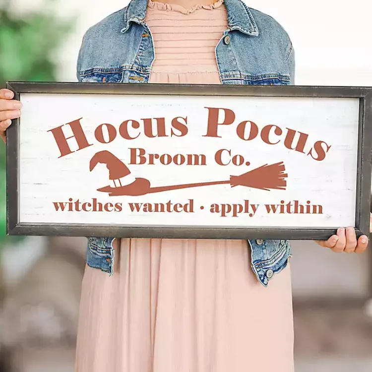Halloween>Kirklands Home Hocus Pocus Broom Framed Wall Plaque