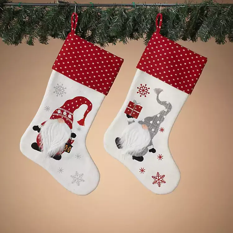 Christmas Stockings & Stocking Holders>Kirklands Home Holiday Gnome Christmas Stockings, Set of 2